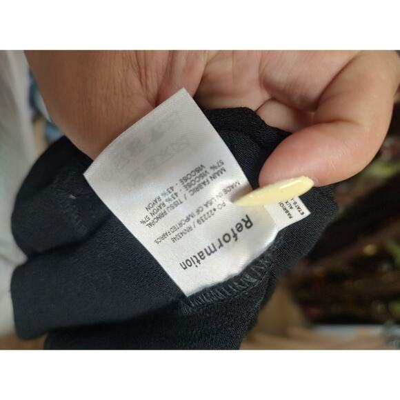 Reformation Midi Dress Size 10 Black Cutouts - Picture 15 of 15